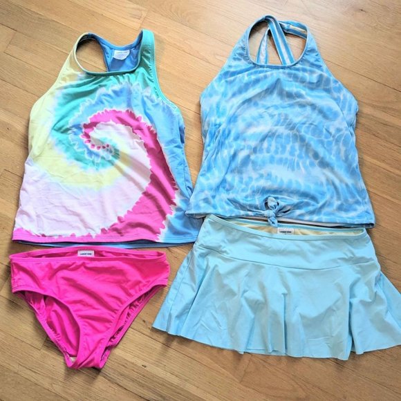 Lands End Swimsuit- Blue Tie Dye - Girls Size 14 - Picture 3 of 4
